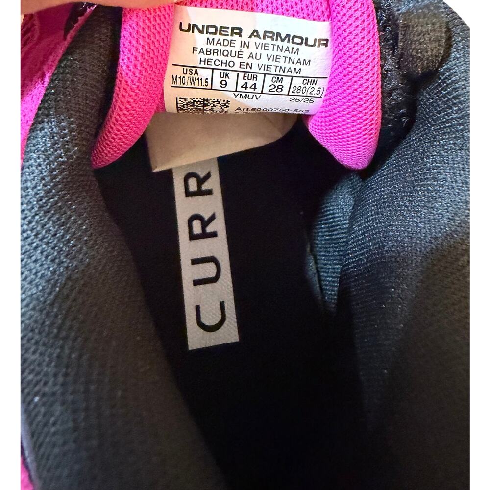Under Armour Curry Unisex Basketball Shoes Pink Black Men 10 Women 11.5 NWB - Picture 6 of 10